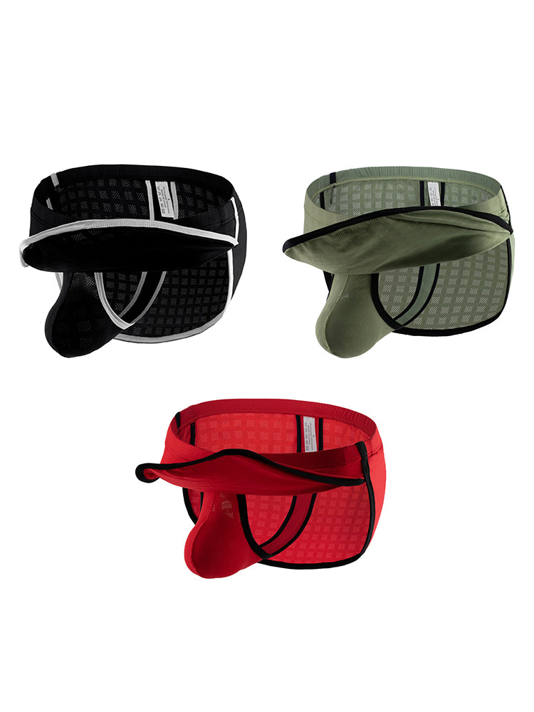 3 Pack Men's Breathable Mesh Full Coverage Trendy Design Soft Boxers | dmunderwear detail image 15