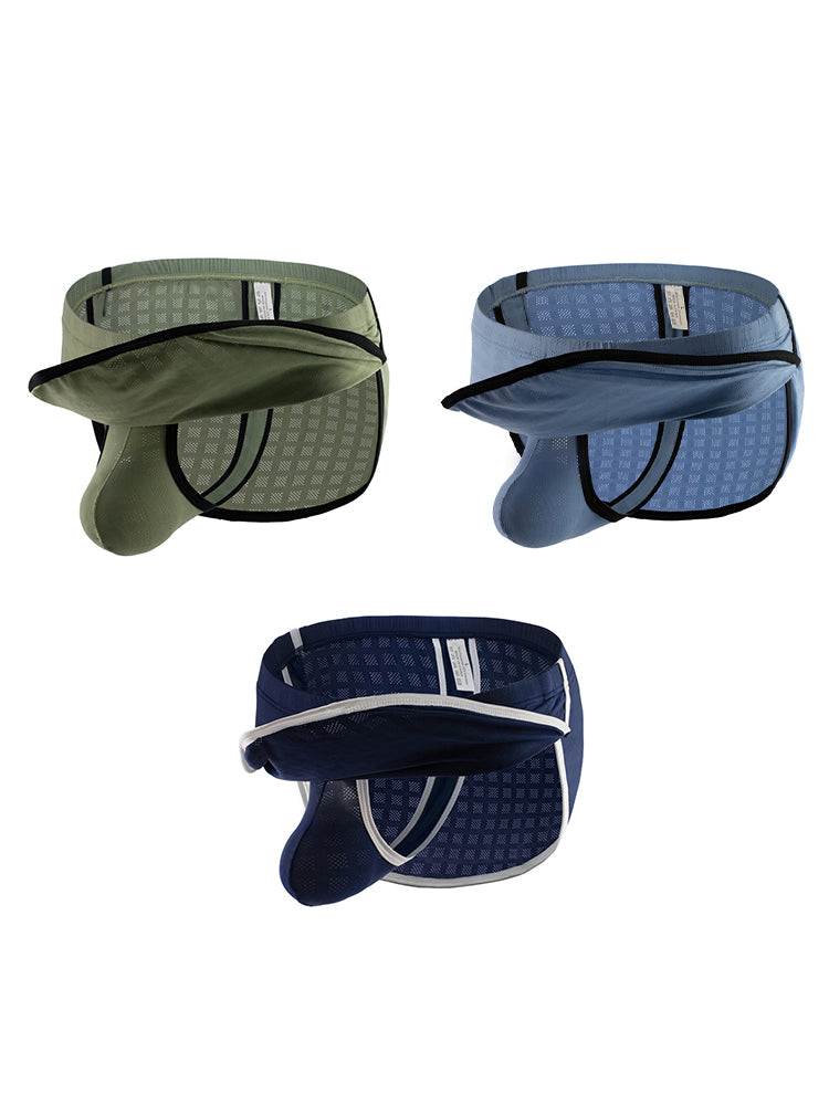 3 Pack Men's Breathable Mesh Full Coverage Trendy Design Soft Boxers | dmunderwear detail image 7