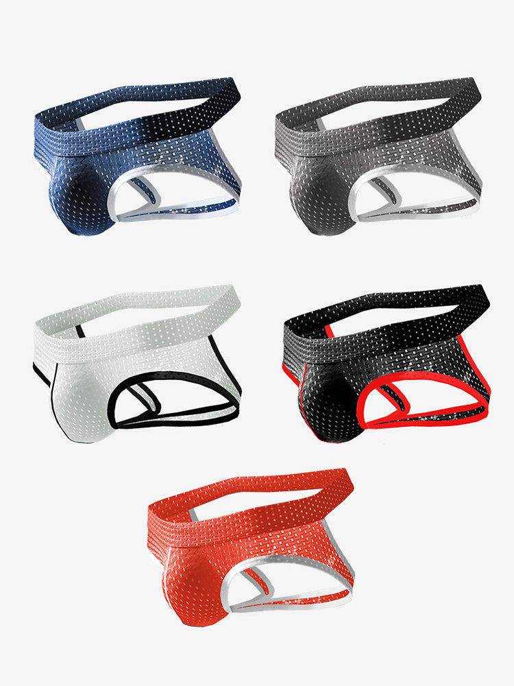 3 Pack Men's Breathable Mesh Ice Silk Sexy Stretch Fit Jockstrap | dmunderwear detail image 12