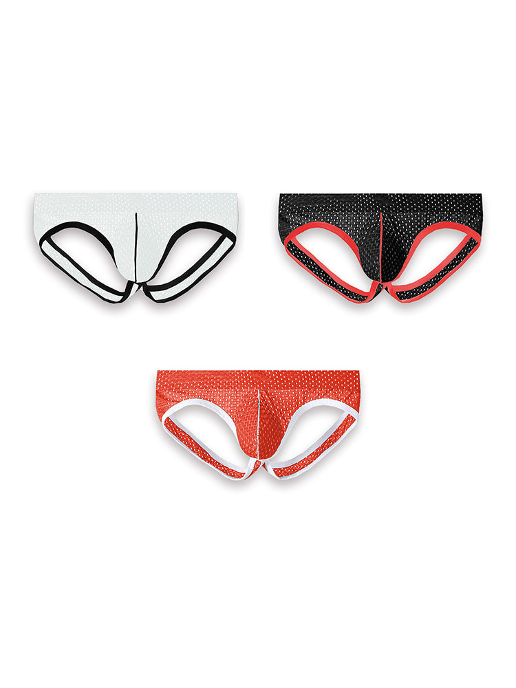 3 Pack Men's Breathable Mesh Ice Silk Sexy Stretch Fit Jockstrap | dmunderwear detail image 19