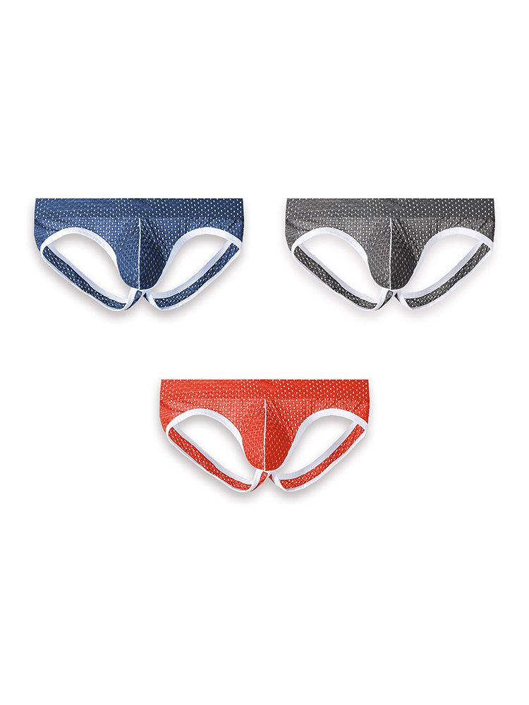3 Pack Men's Breathable Mesh Ice Silk Sexy Stretch Fit Jockstrap | dmunderwear detail image 20