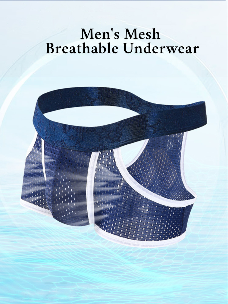 3 Pack Men's Breathable Mesh Lightweight & Airy Supportive Fit Trunks | dmunderwear detail image 10