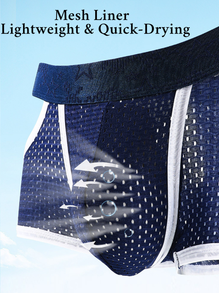 3 Pack Men's Breathable Mesh Lightweight & Airy Supportive Fit Trunks | dmunderwear detail image 11