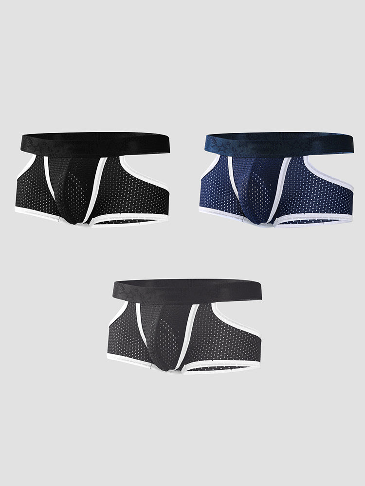 3 Pack Men's Breathable Mesh Lightweight & Airy Supportive Fit Trunks | dmunderwear detail image 14