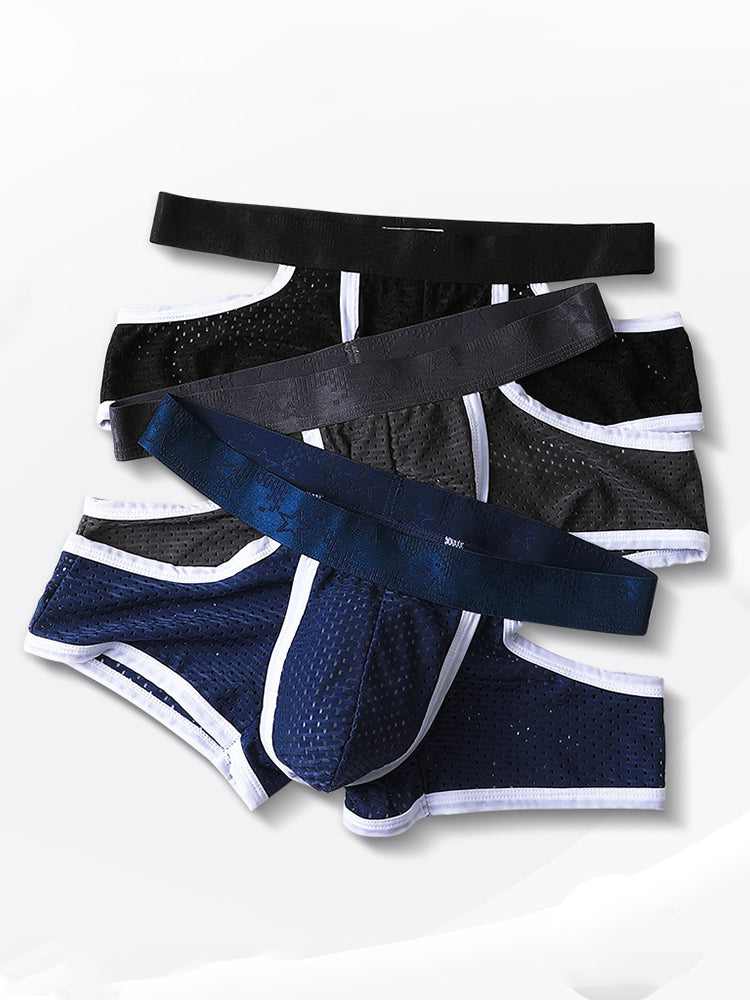 3 Pack Men's Breathable Mesh Lightweight & Airy Supportive Fit Trunks | dmunderwear detail image 16