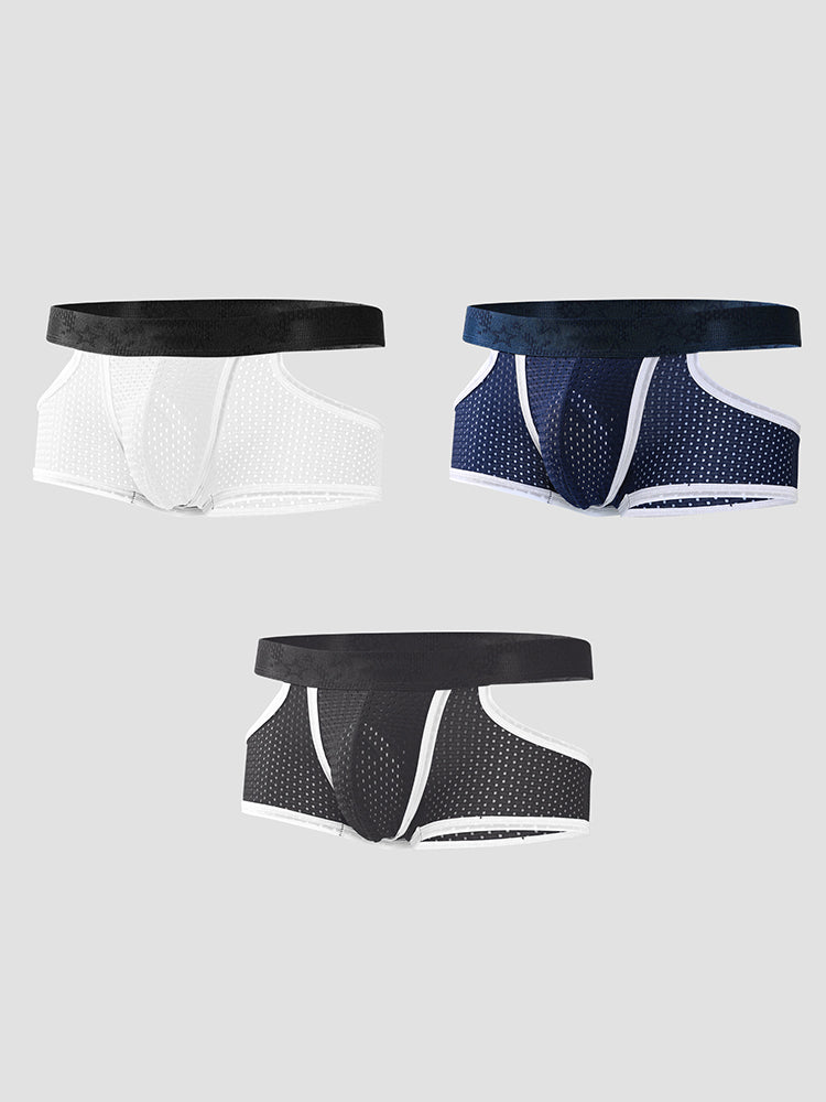 3 Pack Men's Breathable Mesh Lightweight & Airy Supportive Fit Trunks | dmunderwear detail image 20