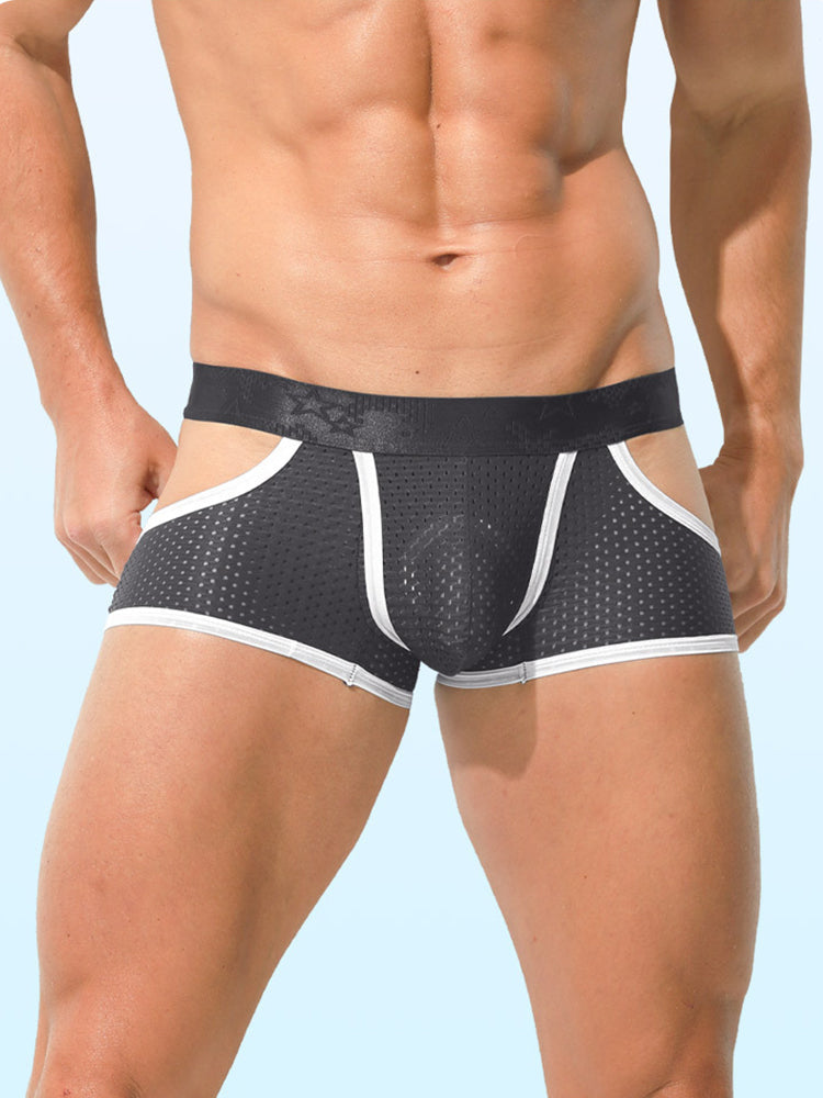 3 Pack Men's Breathable Mesh Lightweight & Airy Supportive Fit Trunks | dmunderwear detail image 4