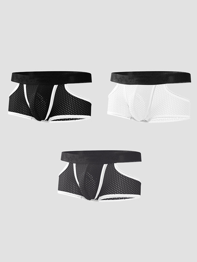 3 Pack Men's Breathable Mesh Lightweight & Airy Supportive Fit Trunks | dmunderwear detail image 8