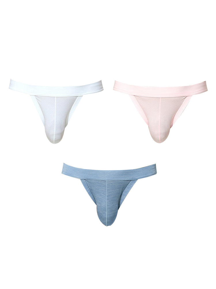 3 Pack Men's Breathable Mesh Odor-Resistant Solid Color Sexy Briefs | dmunderwear detail image 12