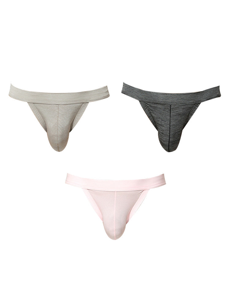 3 Pack Men's Breathable Mesh Odor-Resistant Solid Color Sexy Briefs | dmunderwear detail image 17