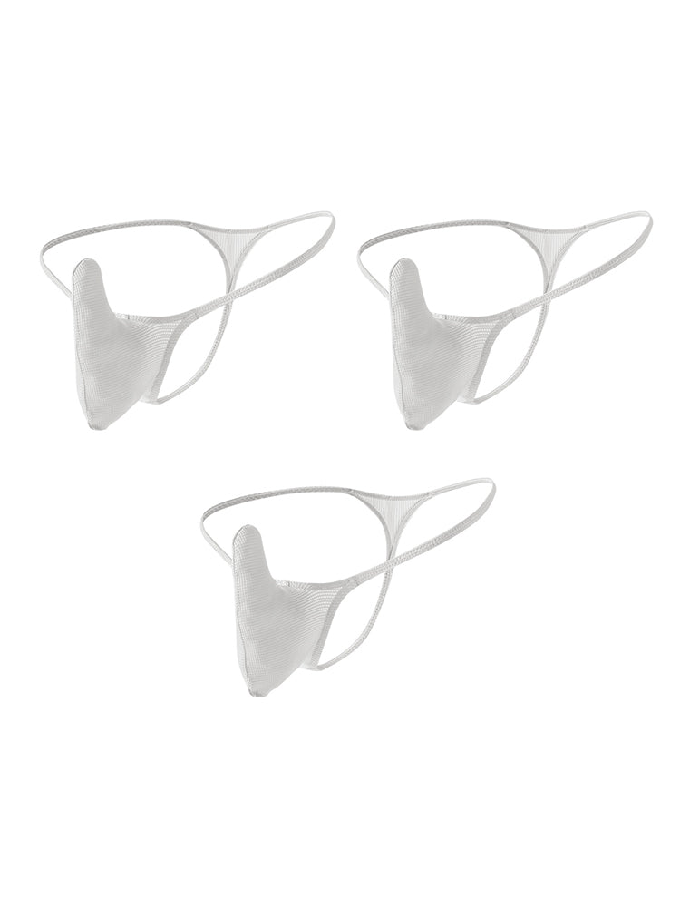 3 Pack Men's Breathable Mesh Sexy Ice Silk Strings | dmunderwear detail image 12