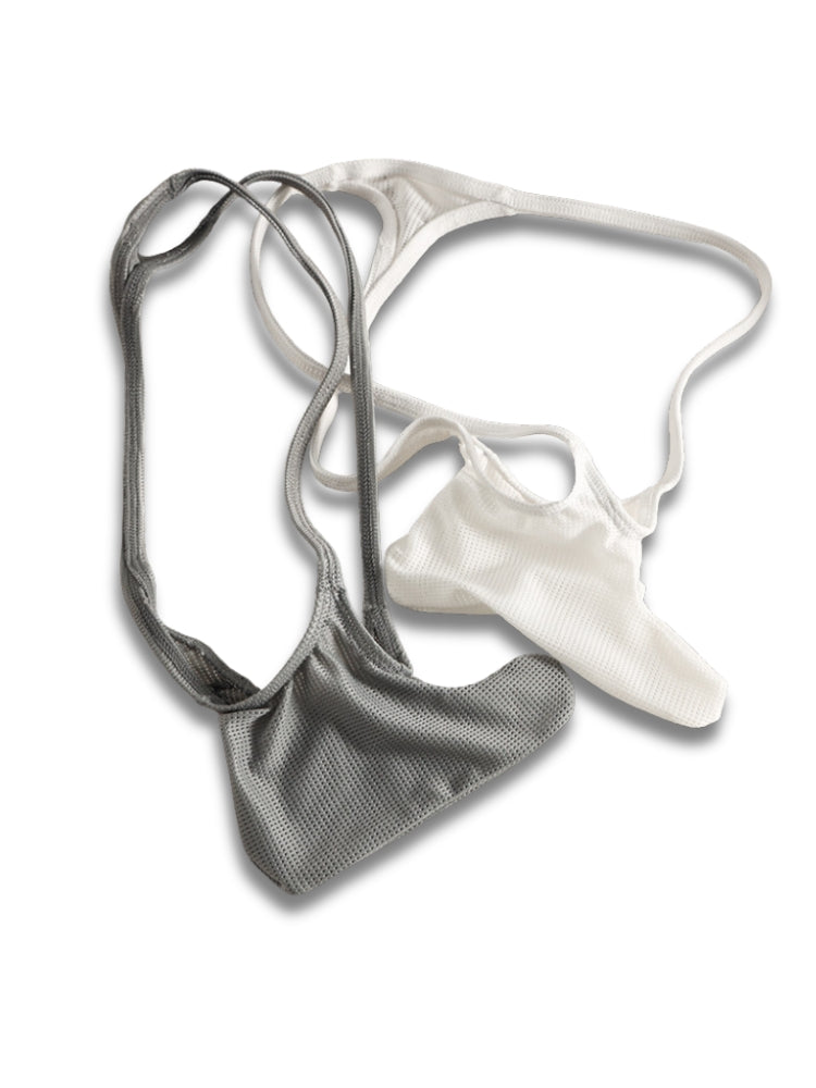 3 Pack Men's Breathable Mesh Sexy Ice Silk Strings | dmunderwear detail image 3