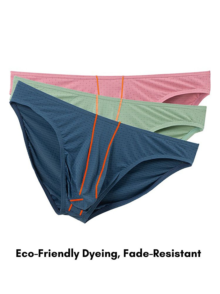 3 Pack Men's Breathable Mesh Sexy Low-Rise Supportive Pouch Bikini | dmunderwear detail image 6