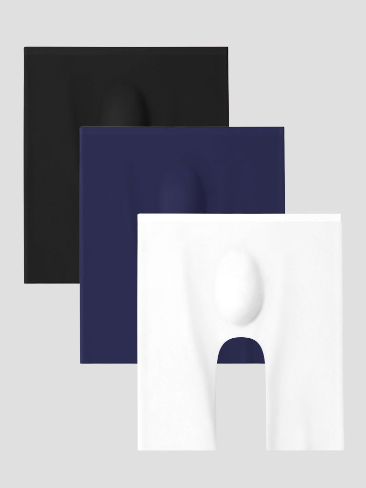 3 Pack Men's Breathable Seamless Mid-Length Boxer Briefs | dmunderwear detail image 10
