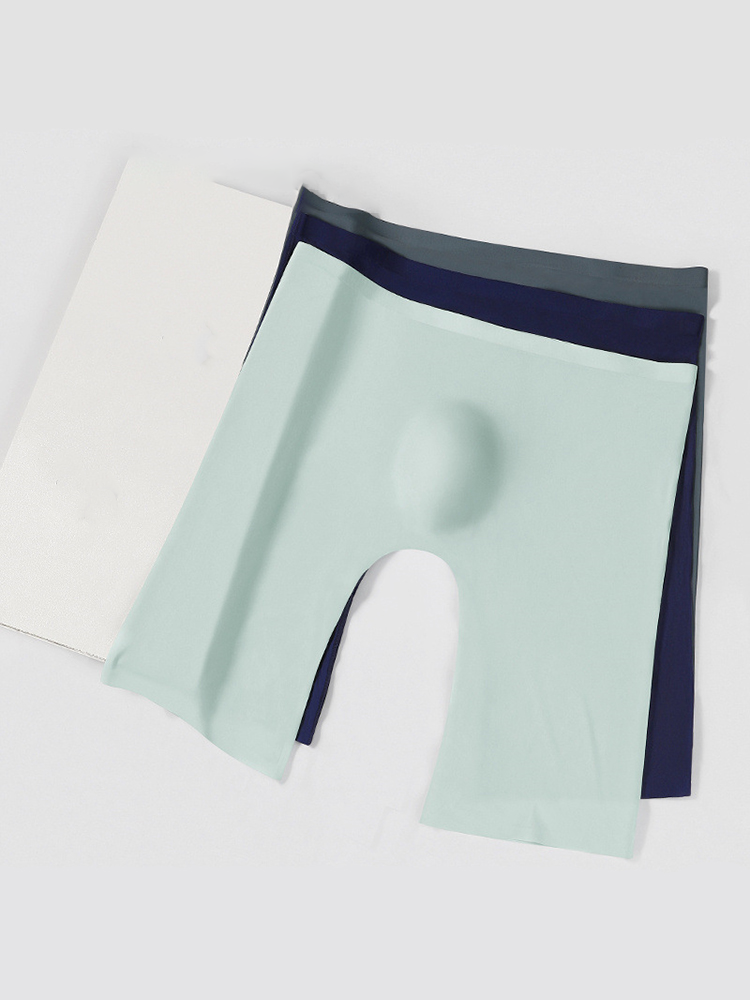 3 Pack Men's Breathable Seamless Mid-Length Boxer Briefs | dmunderwear detail image 11