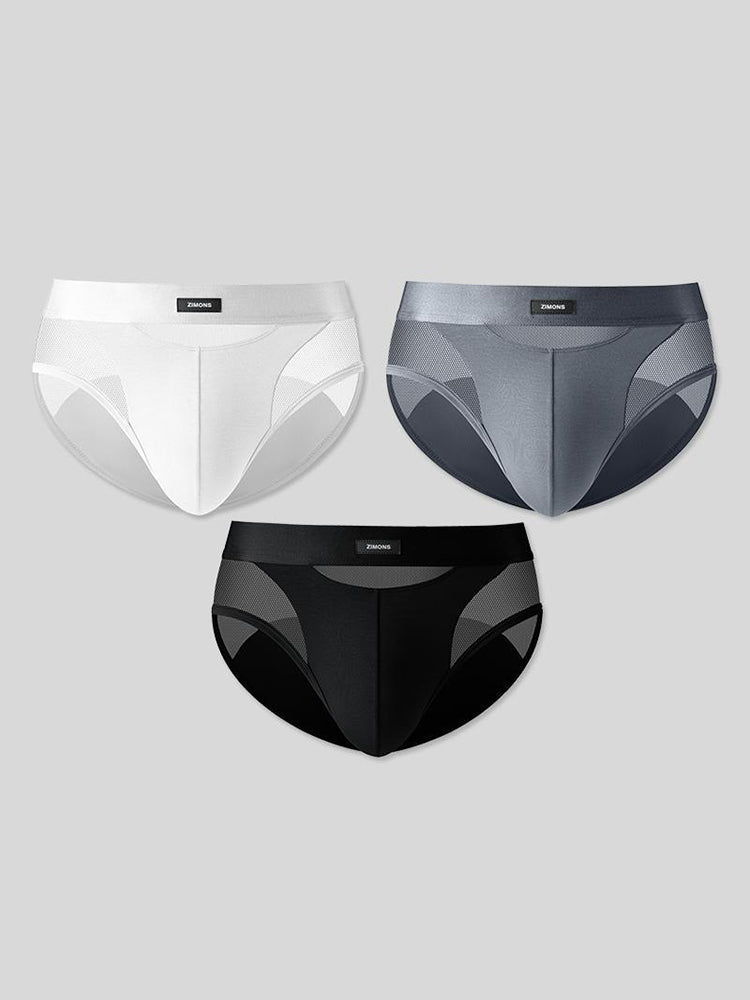 3 Pack Men's Breathable Sexy Lightweight Mesh Panels High-Rise Briefs | dmunderwear