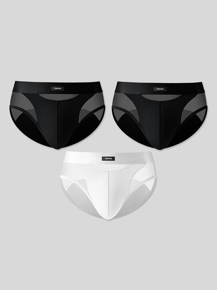 3 Pack Men's Breathable Sexy Lightweight Mesh Panels High-Rise Briefs | dmunderwear detail image 13