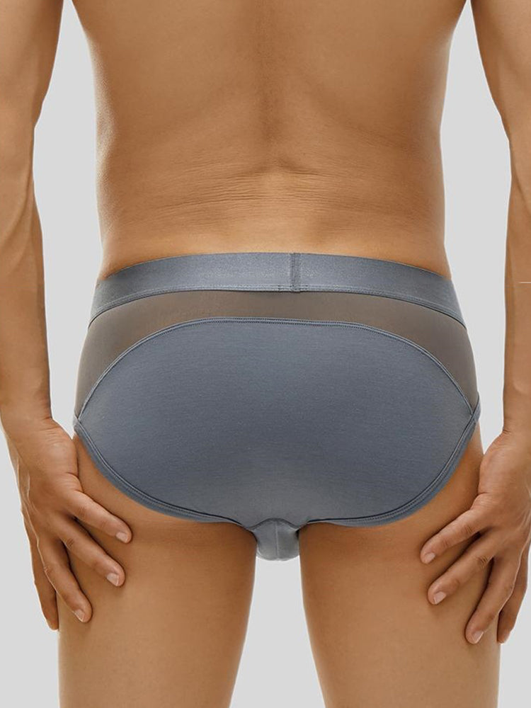 3 Pack Men's Breathable Sexy Lightweight Mesh Panels High-Rise Briefs | dmunderwear detail image 14
