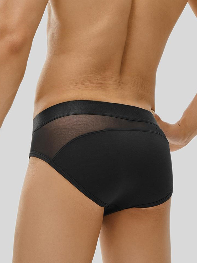 3 Pack Men's Breathable Sexy Lightweight Mesh Panels High-Rise Briefs | dmunderwear detail image 17