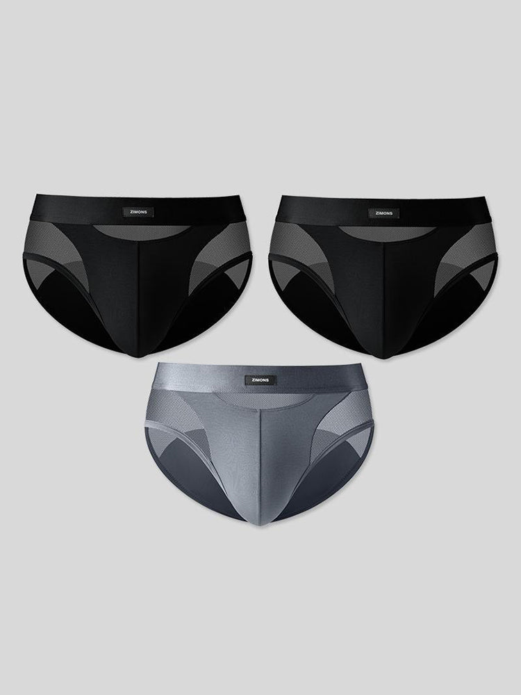 3 Pack Men's Breathable Sexy Lightweight Mesh Panels High-Rise Briefs | dmunderwear detail image 18