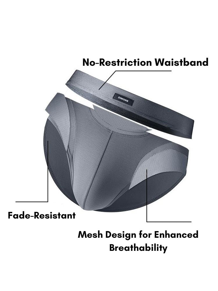 3 Pack Men's Breathable Sexy Lightweight Mesh Panels High-Rise Briefs | dmunderwear detail image 2