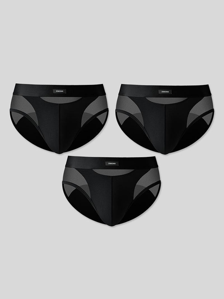 3 Pack Men's Breathable Sexy Lightweight Mesh Panels High-Rise Briefs | dmunderwear detail image 20