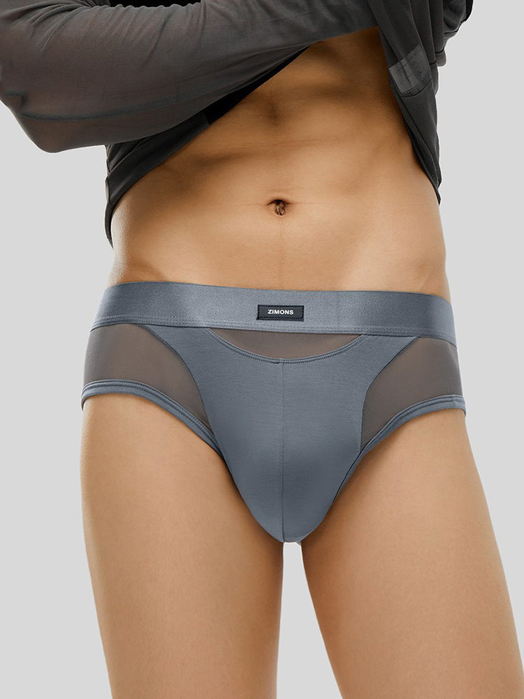 3 Pack Men's Breathable Sexy Lightweight Mesh Panels High-Rise Briefs | dmunderwear detail image 6