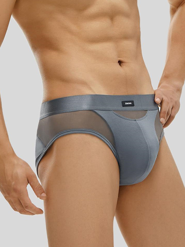 3 Pack Men's Breathable Sexy Lightweight Mesh Panels High-Rise Briefs | dmunderwear detail image 8