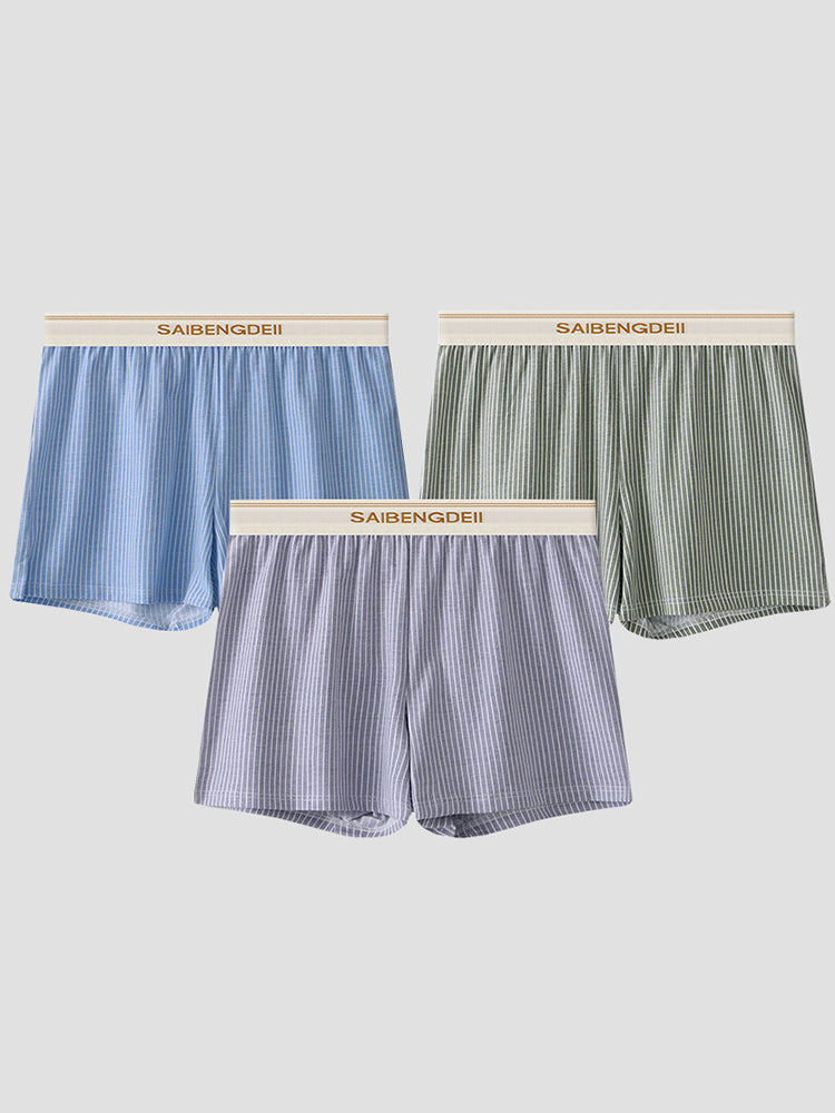3 Pack Men's Breathable Soft Cotton Loose Fit Tagless & Seamless Boxer Shorts | dmunderwear detail image 12
