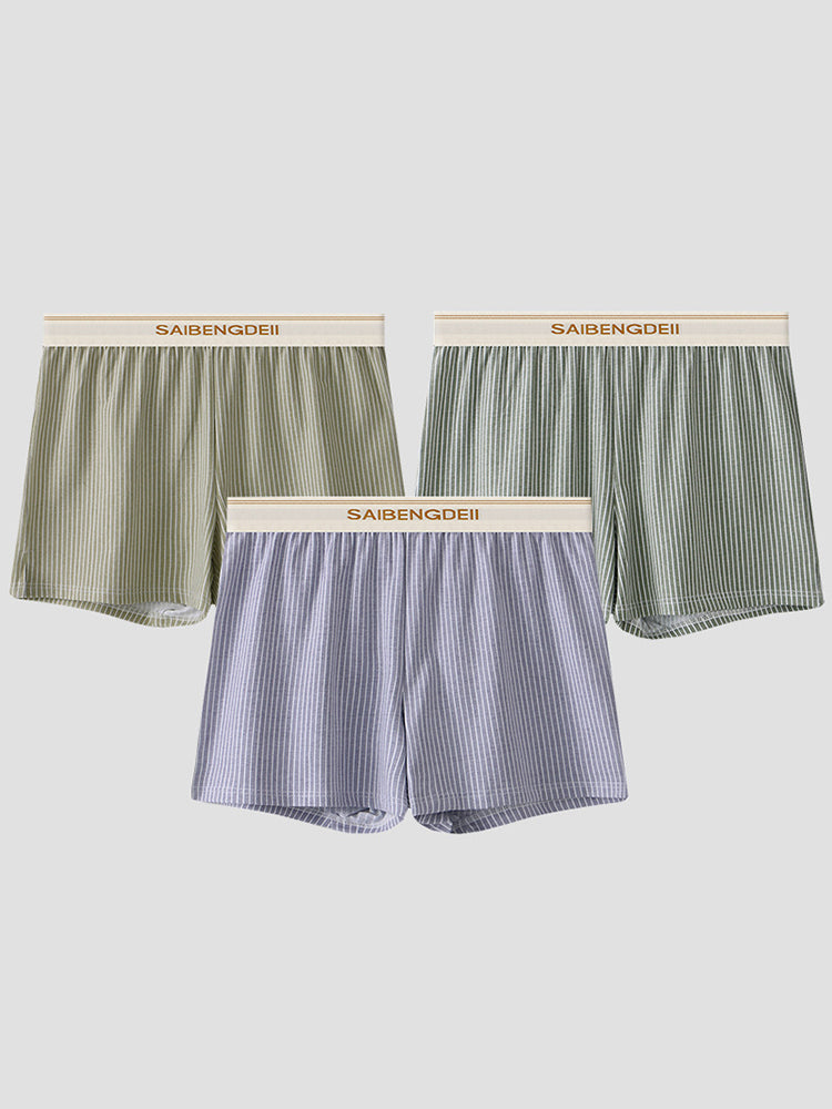 3 Pack Men's Breathable Soft Cotton Loose Fit Tagless & Seamless Boxer Shorts | dmunderwear detail image 17