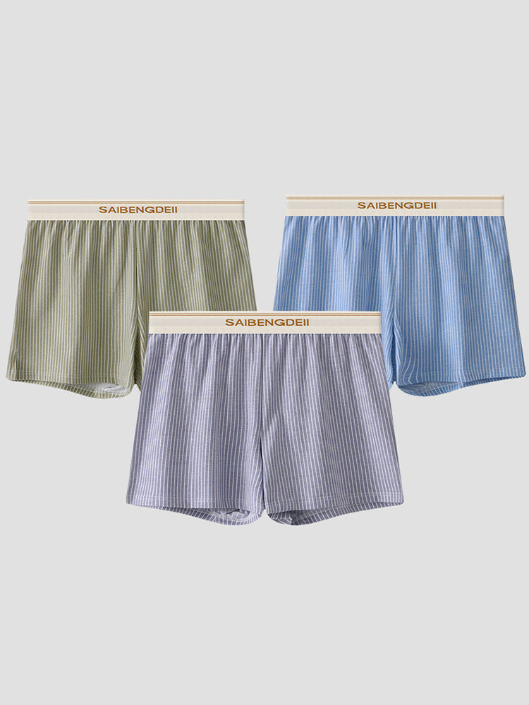 3 Pack Men's Breathable Soft Cotton Loose Fit Tagless & Seamless Boxer Shorts | dmunderwear detail image 2