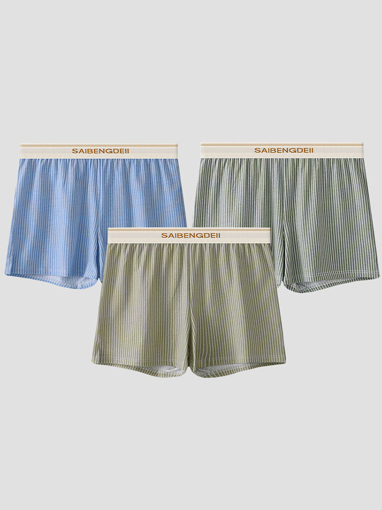 3 Pack Men's Breathable Soft Cotton Loose Fit Tagless & Seamless Boxer Shorts | dmunderwear detail image 7