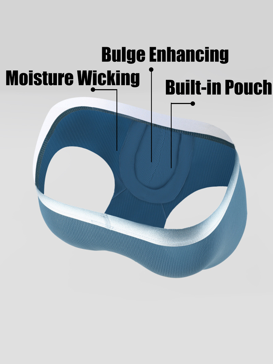 3 Pack Men's Breathable Threaded Fabric Ball Pouch Trunks | dmunderwear detail image 3