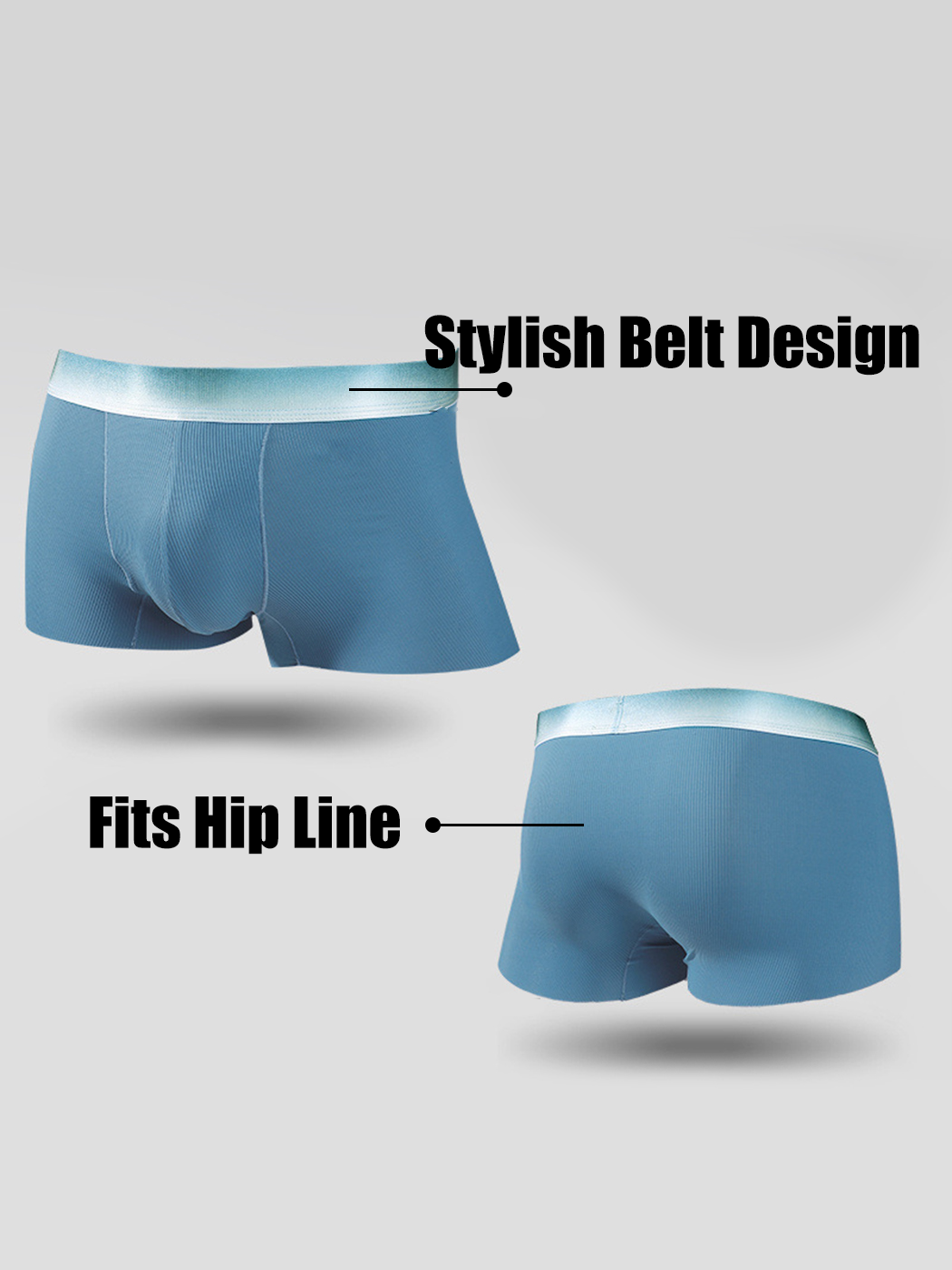 3 Pack Men's Breathable Threaded Fabric Ball Pouch Trunks | dmunderwear detail image 5