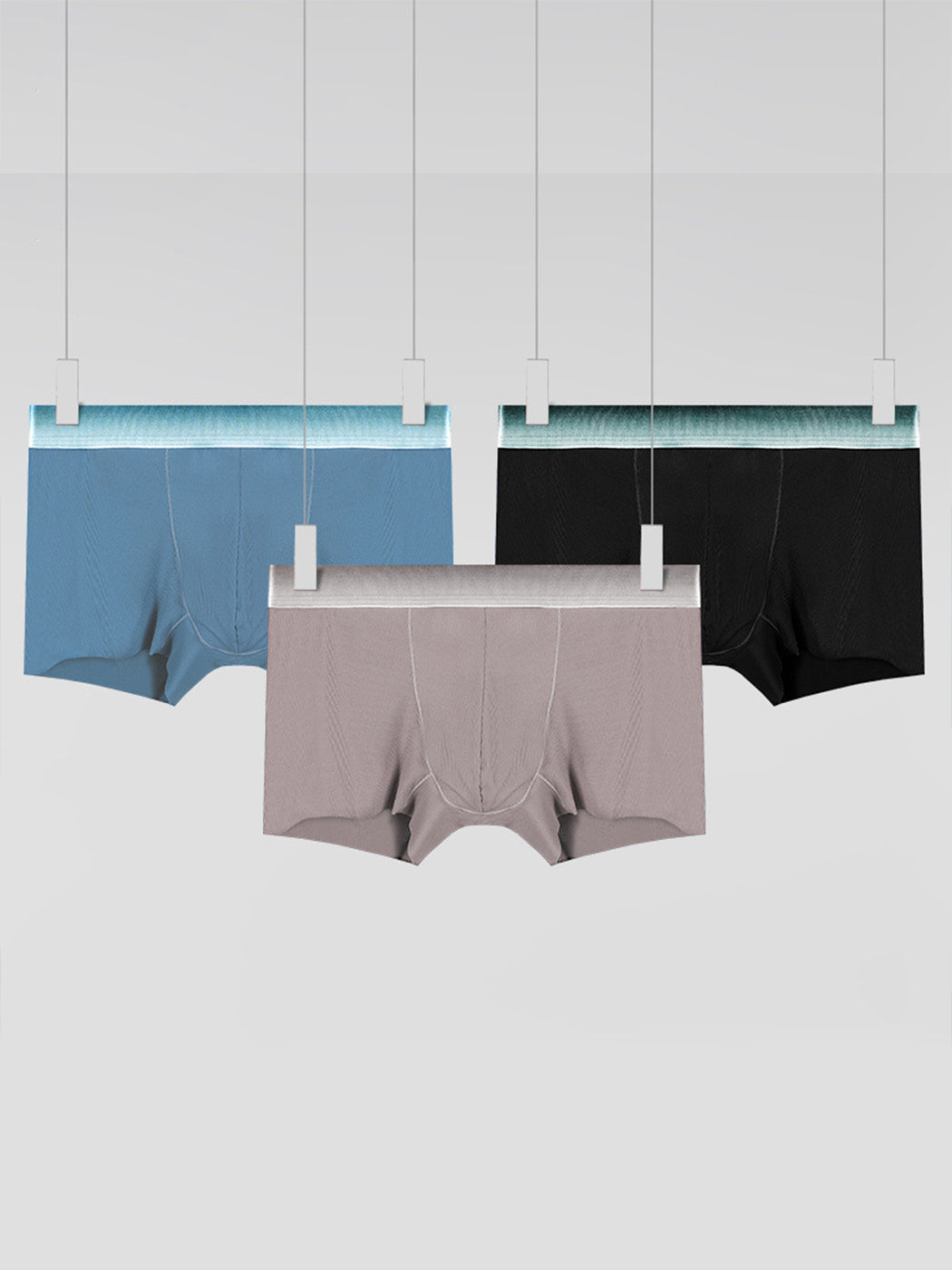 3 Pack Men's Breathable Threaded Fabric Ball Pouch Trunks | dmunderwear detail image 7