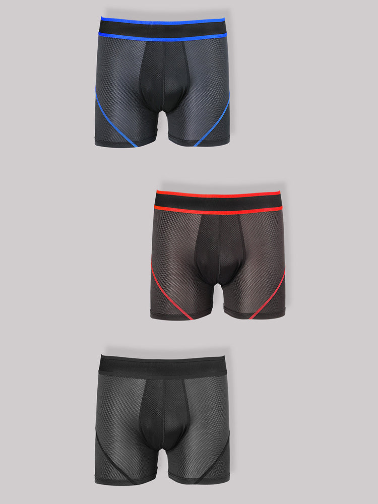 3 Pack Men's Bullet Pouch Sport Running & Chafe Protection Breathable Boxers Briefs | dmunderwear detail image 17