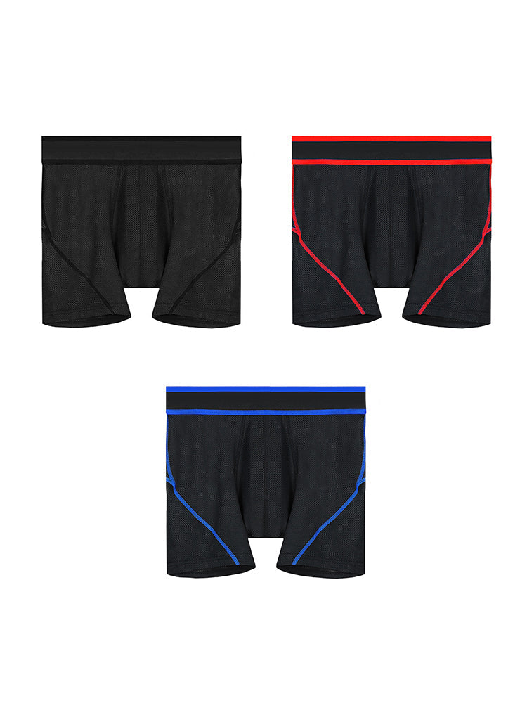 3 Pack Men's Bullet Pouch Sport Running & Chafe Protection Breathable Boxers Briefs | dmunderwear detail image 2