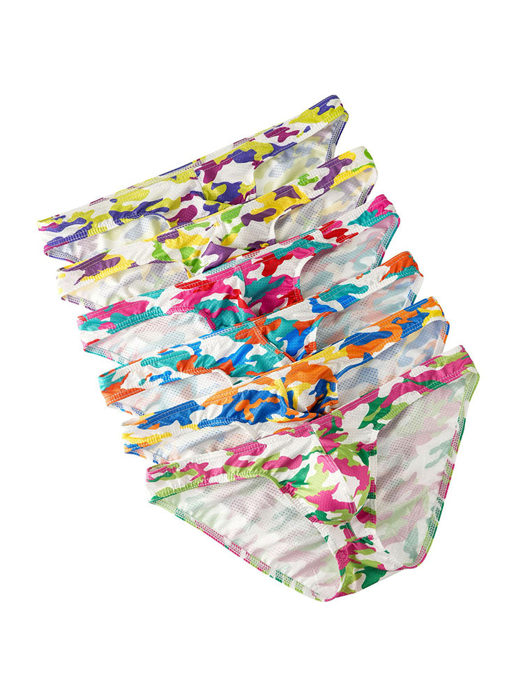 3 Pack Men's Camouflage Print Low-Rise & Sexy Mesh Breathable Briefs | dmunderwear detail image 20