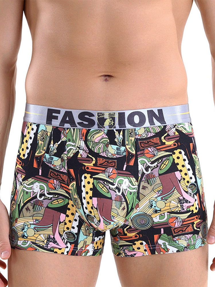 3 Pack Men's Cartoon Modal Printed Briefs And Trunks | dmunderwear detail image 14