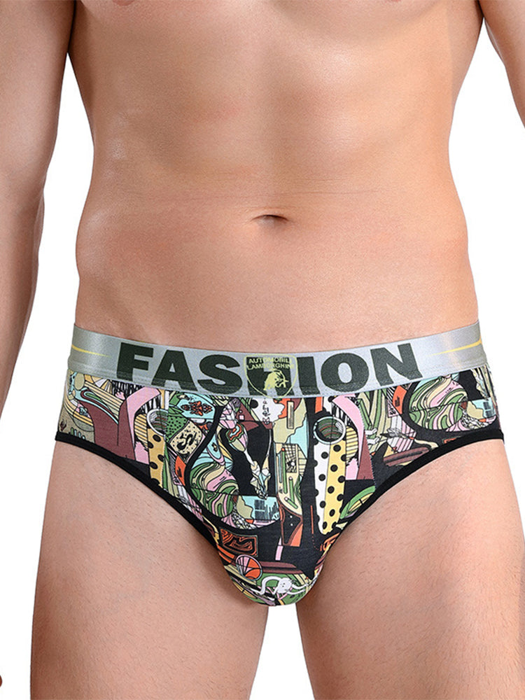 3 Pack Men's Cartoon Modal Printed Briefs And Trunks | dmunderwear detail image 15