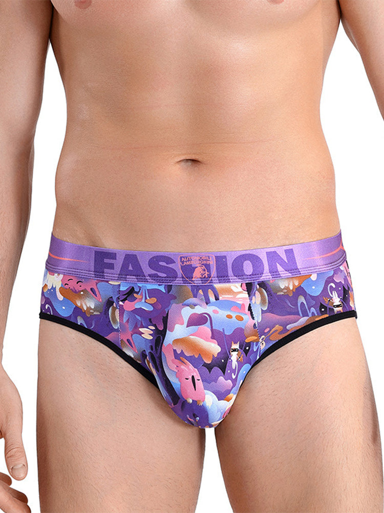 3 Pack Men's Cartoon Modal Printed Briefs And Trunks | dmunderwear detail image 8
