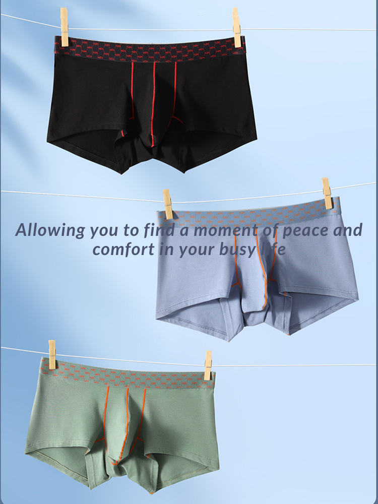 3 Pack Men's Casual Fitness Cotton Trunks | dmunderwear detail image 11