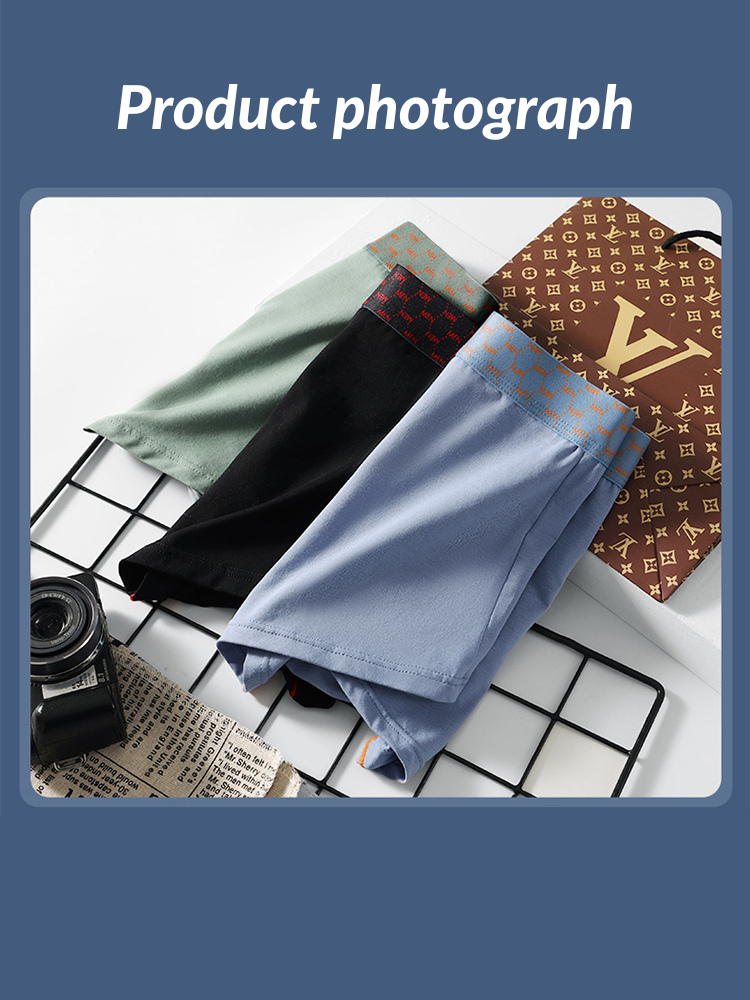 3 Pack Men's Casual Fitness Cotton Trunks | dmunderwear detail image 15