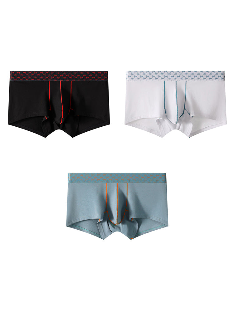3 Pack Men's Casual Fitness Cotton Trunks | dmunderwear detail image 20