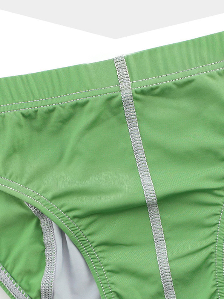 3 Pack Men's Color Block Low-Rise U-Pouch High-Stretch & Comfortable Briefs | dmunderwear detail image 5