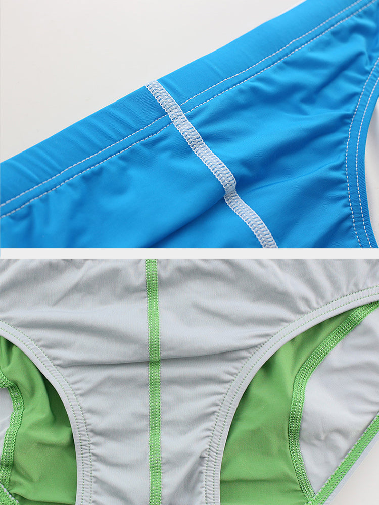 3 Pack Men's Color Block Low-Rise U-Pouch High-Stretch & Comfortable Briefs | dmunderwear detail image 8