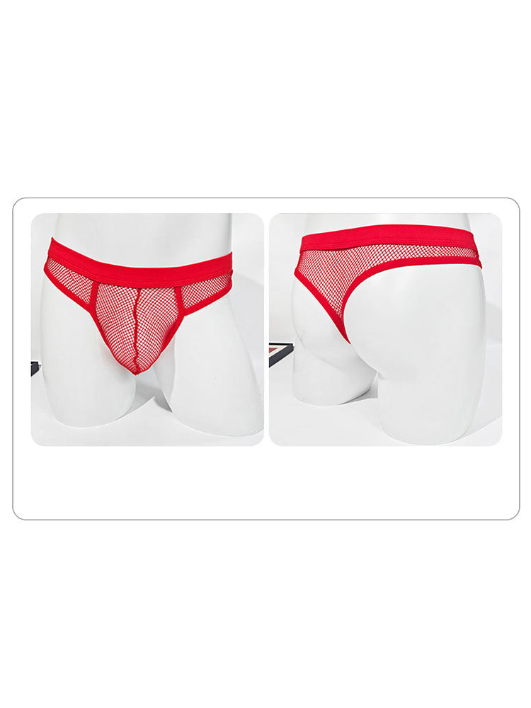 3 Pack Men's Comfort Mesh Cooling Sheer Sexy Stretch Fabric Thongs | dmunderwear detail image 10