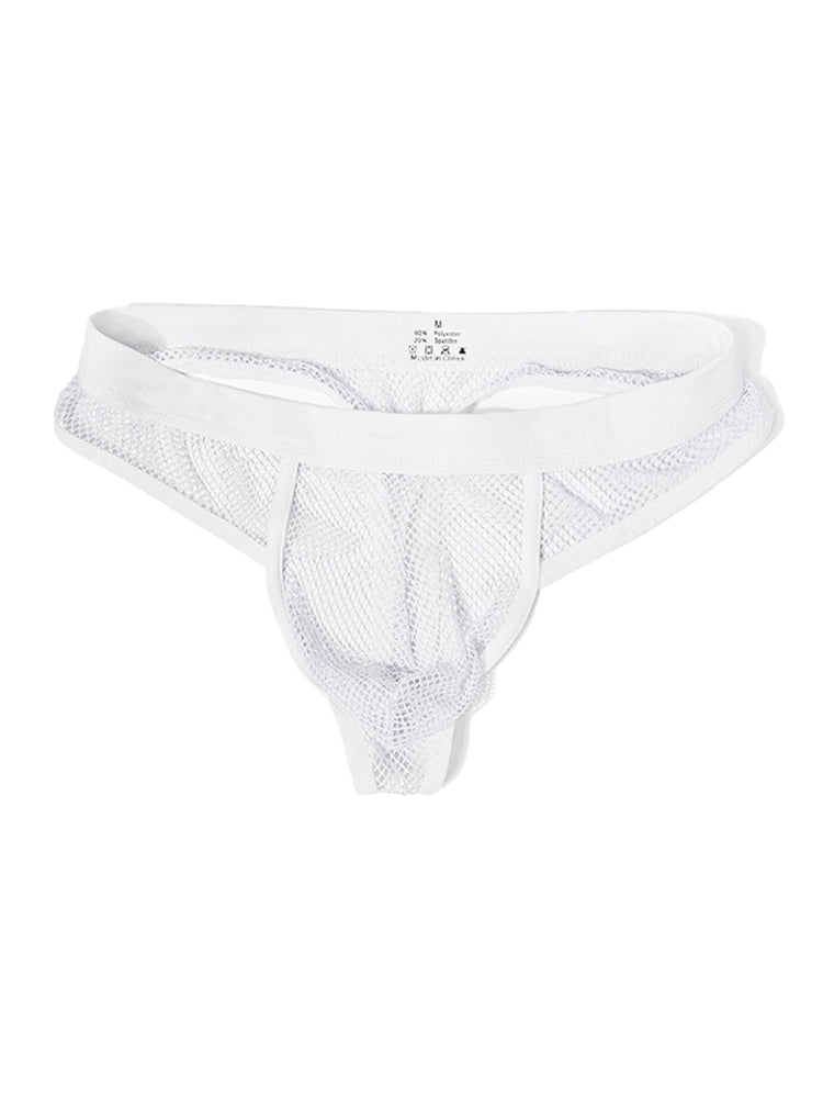3 Pack Men's Comfort Mesh Cooling Sheer Sexy Stretch Fabric Thongs | dmunderwear detail image 11