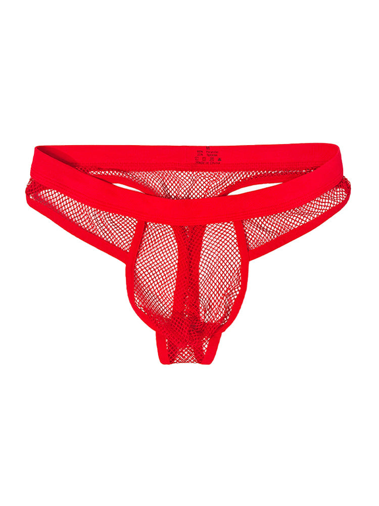 3 Pack Men's Comfort Mesh Cooling Sheer Sexy Stretch Fabric Thongs | dmunderwear detail image 13