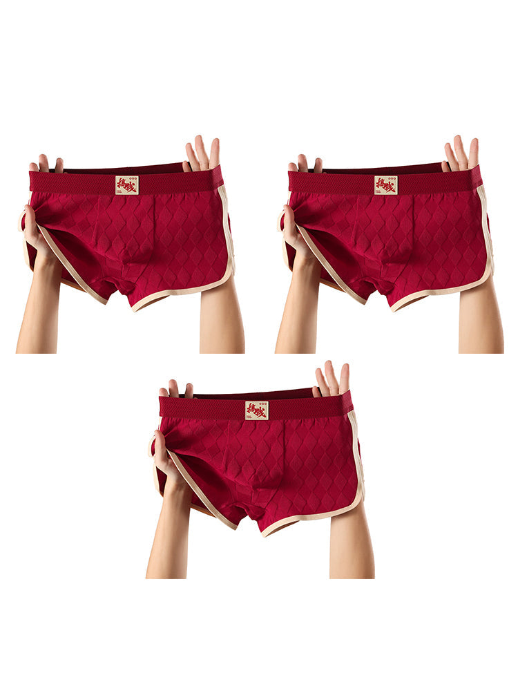 3 Pack Men's Comfy Waistband Mid-Rise Day-Long Comfort Breathable Trunks | dmunderwear detail image 12